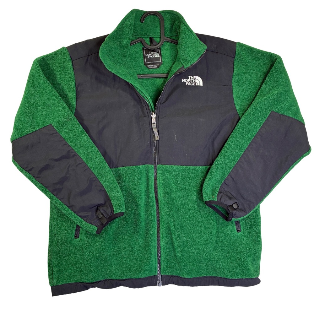 The North Face Denali Fleece Jacket Boys XL Green Black Full Zip Outerwear